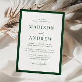 Modern Green Border Wedding Einladung