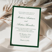 Modern Green Border Wedding Einladung