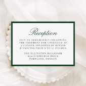 Modern Green Border Wedding Reception Begleitkarte