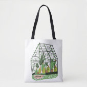 Modern Green Botanical Green House Tasche (Vorderseite)