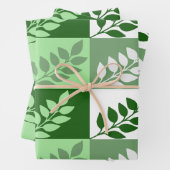 Modern Green Botanical Leaf Pattern Wrapping Paper Geschenkpapier Set (Beispiel)