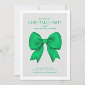 Modern Green Bow Weihnachtsfeier Einladung (Vorderseite)
