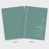 Modern Green Boy Cross Erste Heilige Kommune Einladung