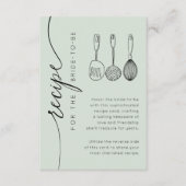 Modern Green Bridal Shower Recipe Begleitkarte (Vorderseite)