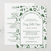 Modern Green Camp Bachelorette Weekend Einladung (Vorne/Hinten)