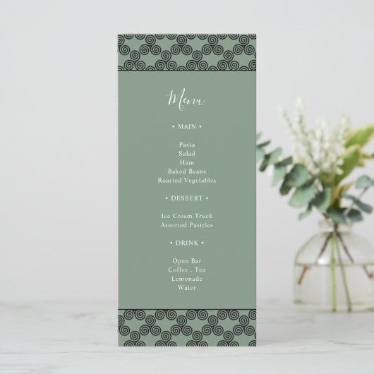 Modern Green Celtic Knot Irish Wedding Einladung (Stehend Vorderseite)