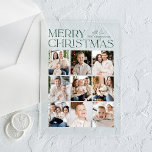Modern Green Christmas 9 Foto Collage Holiday Acryleinladungen<br><div class="desc">Zeigen Sie Ihre gepflegten Erinnerungen mit unserer modernen Weihnachtsfotokarte, die Ihren Urlaub unvergesslich machen soll. Mit "Fröhlicher Weihnachten" in trendiger, grüner Schrift auf mattiertem oder transparentem Acrylboden kombiniert diese Karte moderne Eleganz mit persönlichem Charme. Unten sehen Sie eine Grid-Collage, in der Sie neun Ihrer beliebtesten Fotos sehen, die sich perfekt...</div>