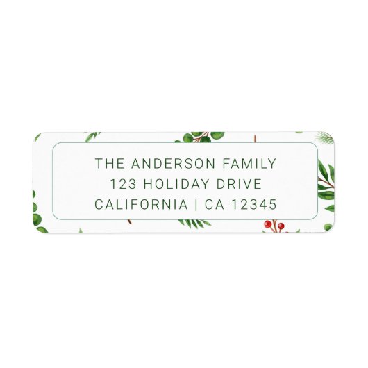 Modern Green Christmas Family Holiday Address (Vorne)