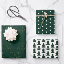 Modern Green Christmas Geschenkpapier