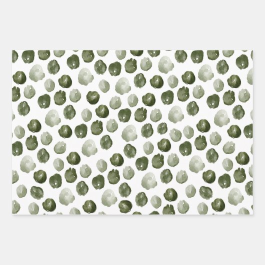 Modern Green Christmas Pattern Wrapping Paper Shee Geschenkpapier Set (Vorderseite 2)