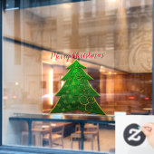 Modern Green Christmas Tree Fensteraufkleber (Café-Fenster)