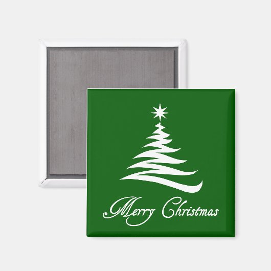 Modern Green Christmas Tree Magnet (Vorderseite/Rückseite)