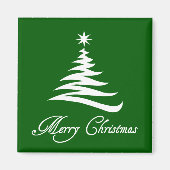 Modern Green Christmas Tree Magnet (Vorne)