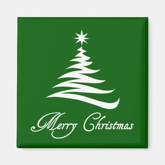 Modern Green Christmas Tree Magnet (Vorne)