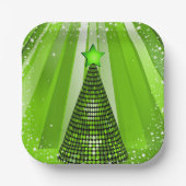 Modern Green Christmas Tree mit Star Pappteller (Vorderseite)