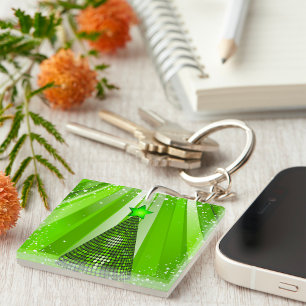 Modern Green Christmas Tree mit Star Schlüsselanhänger