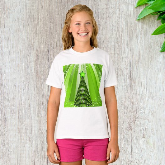 Modern Green Christmas Tree mit Star T-Shirt