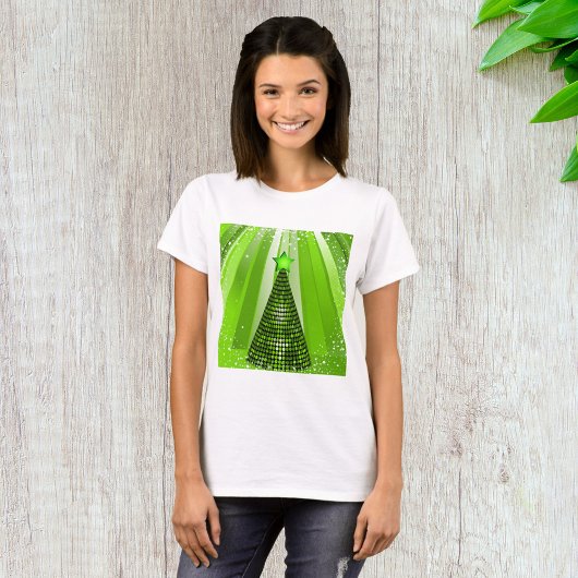 Modern Green Christmas Tree mit Star T-Shirt