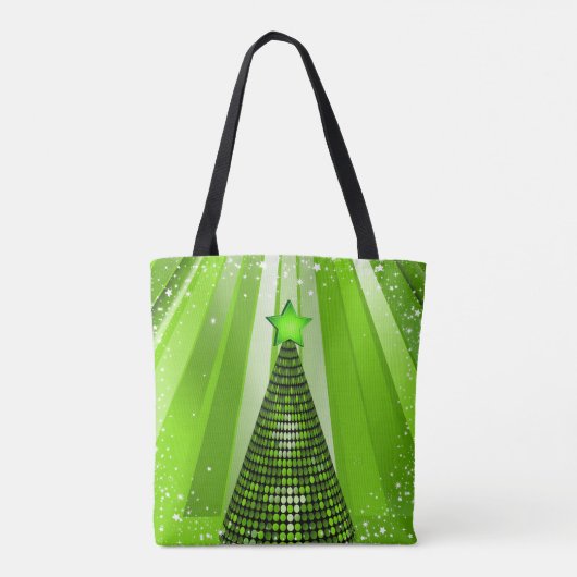 Modern Green Christmas Tree mit Star Tasche (Rückseite)