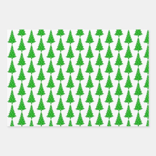Modern Green Christmas Tree Stocking Holly Geschenkpapier Set (Vorderseite 3)