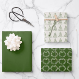 Modern Green Christmas Wrapper Geschenkpapier Set