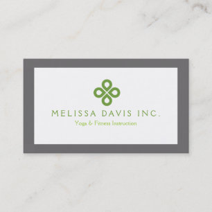 MODERN GREEN CLOVER LOGO on WHITE with GRAY BORDER Visitenkarte