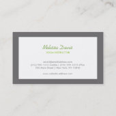 MODERN GREEN CLOVER LOGO on WHITE with GRAY BORDER Visitenkarte (Rückseite)