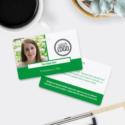 Modern Green Color Block Foto Tag Ausweis