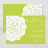 Modern Green Dahlia Bloom Floral Brautparty Einladung (Vorne/Hinten)