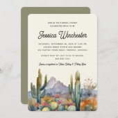 Modern Green Desert Cactus Brautparty Inv Einladung (Vorne/Hinten)