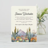 Modern Green Desert Cactus Brautparty Inv Einladung (Stehend Vorderseite)