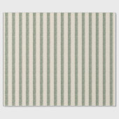 Modern Green Drawn Stripes Cream Wrapping Paper Geschenkpapier (Flach)