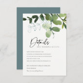 MODERN GREEN EUCALYPTUS GROVE WEDDING DETAILS BEGLEITKARTE (Vorne/Hinten)