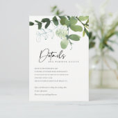 MODERN GREEN EUCALYPTUS GROVE WEDDING DETAILS BEGLEITKARTE (Stehend Vorderseite)