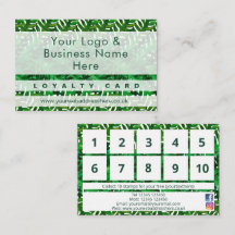 Modern Green Farne Design Loyalty Card 