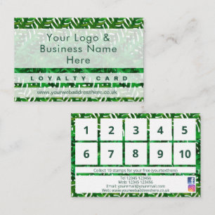 Modern Green Farne Design Loyalty Card  Visitenkarte