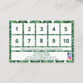 Modern Green Folies Blattdesign Loyalty Card Visitenkarte (Rückseite)