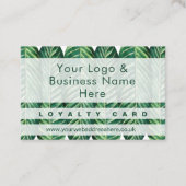 Modern Green Folies Blattdesign Loyalty Card Visitenkarte (Vorderseite)