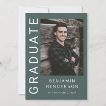 Modern Green Foto Boy Abschluss