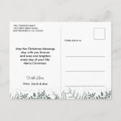 Modern Green Foto Collage Frohe Weihnachten Postkarte (Rückseite)