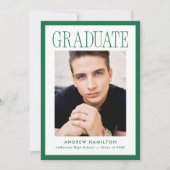 Modern Green Frame 2 Photo Graduation Ankündigung (Vorderseite)