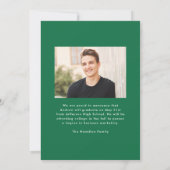 Modern Green Frame 2 Photo Graduation Ankündigung (Rückseite)