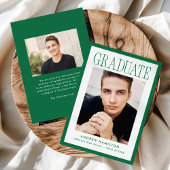 Modern Green Frame 2 Photo Graduation Ankündigung