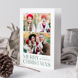 Modern Green frohe Weihnachten 7 Foto Collage