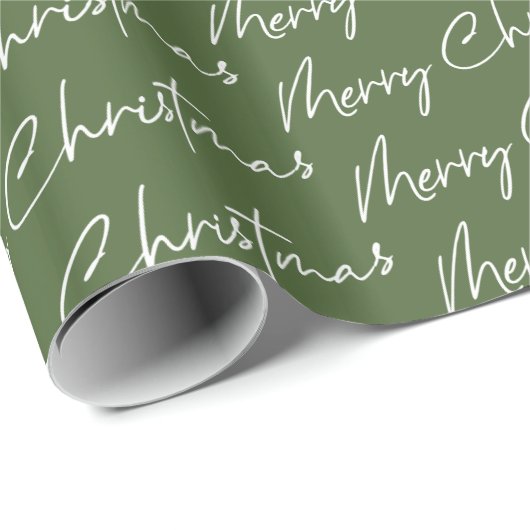 Modern Green frohe Weihnachten Geschenkpapier (Rolleneckpunkt)