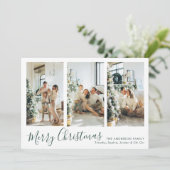 Modern Green frohe Weihnachten Vier-Foto Collage (Stehend Vorderseite)