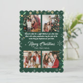 Modern Green frohe Weihnachten Vier-Foto Collage (Stehend Vorderseite)