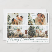Modern Green frohe Weihnachten Vier-Foto Collage (Vorderseite)