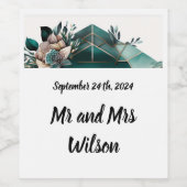 Modern Green Geometric Design Wine Label Weinetikett (Einzelnes Label)