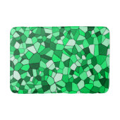 Modern Green Geometric Mosaic Muster Badematte (Vorderseite)